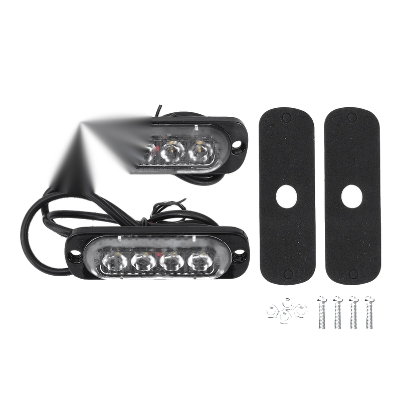 Car Motorcycle 2 x 12V License Plate Light Yellow Rainproof