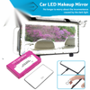 Car Sun Visor Makeup Cosmetic Mirror Set with 3 Type 60 LED Light Black 26x13cm