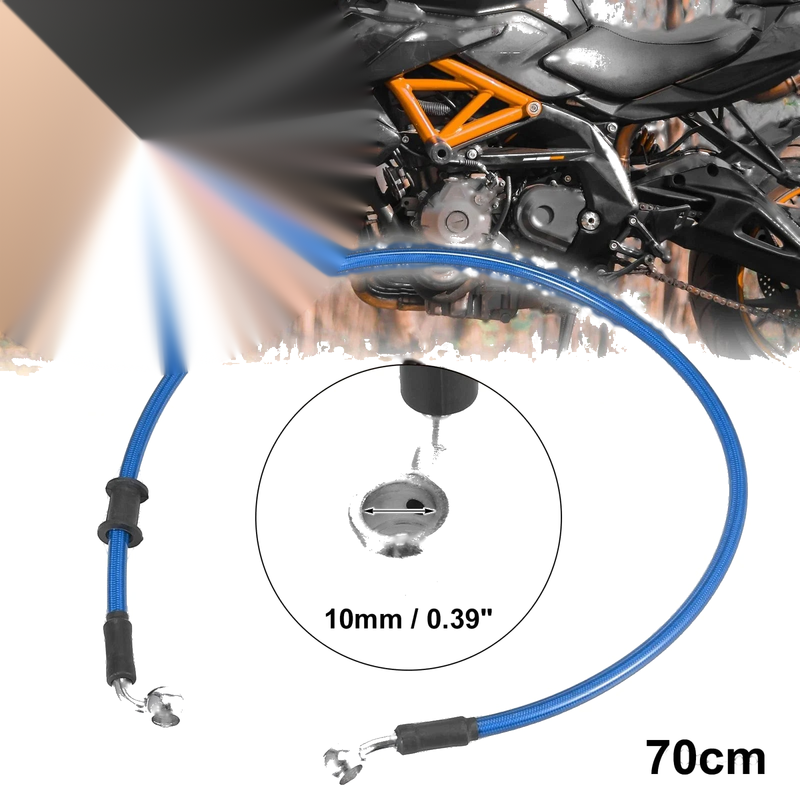 Universal 70cm Motorcycle Brake Clutch Oil Hose Line Pipe Hydraulic Blue