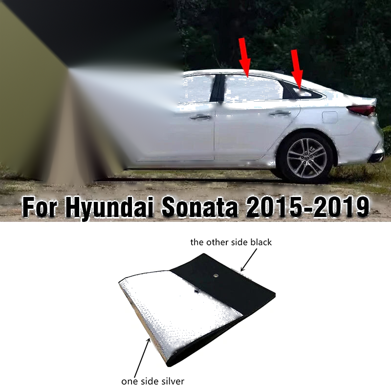 Hyundai Sonata 6 x Side Window Privacy Sunshade Black Silver (2015–2019)