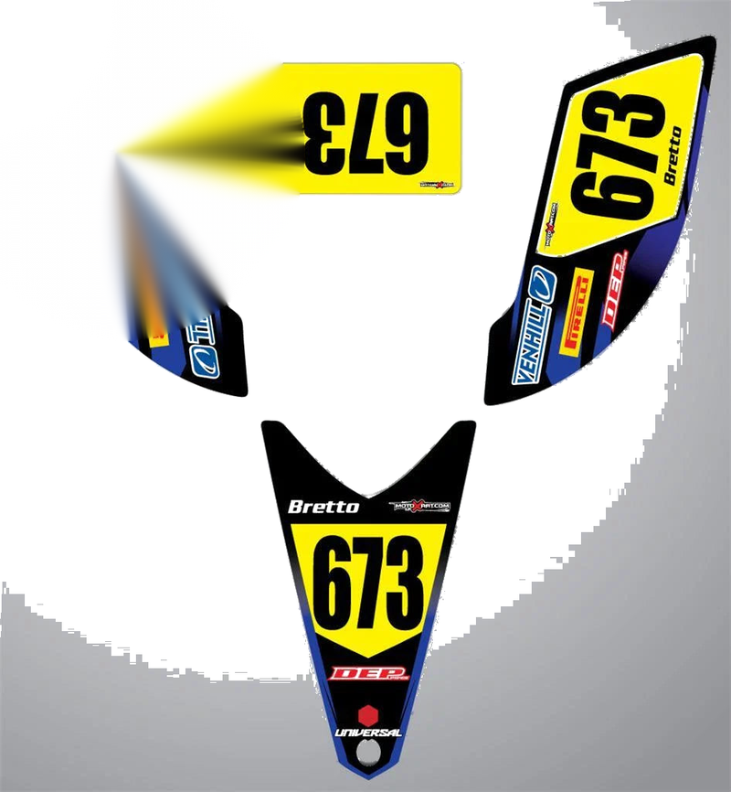 Yamaha YFZ Quad ATV Number Plate Graphics Thunder Style Decals (2003-2008)