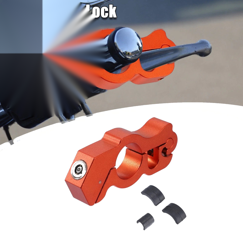 Adjustable Motorcycle Lock Anti Theft Handlebar with 2 Keys Orange