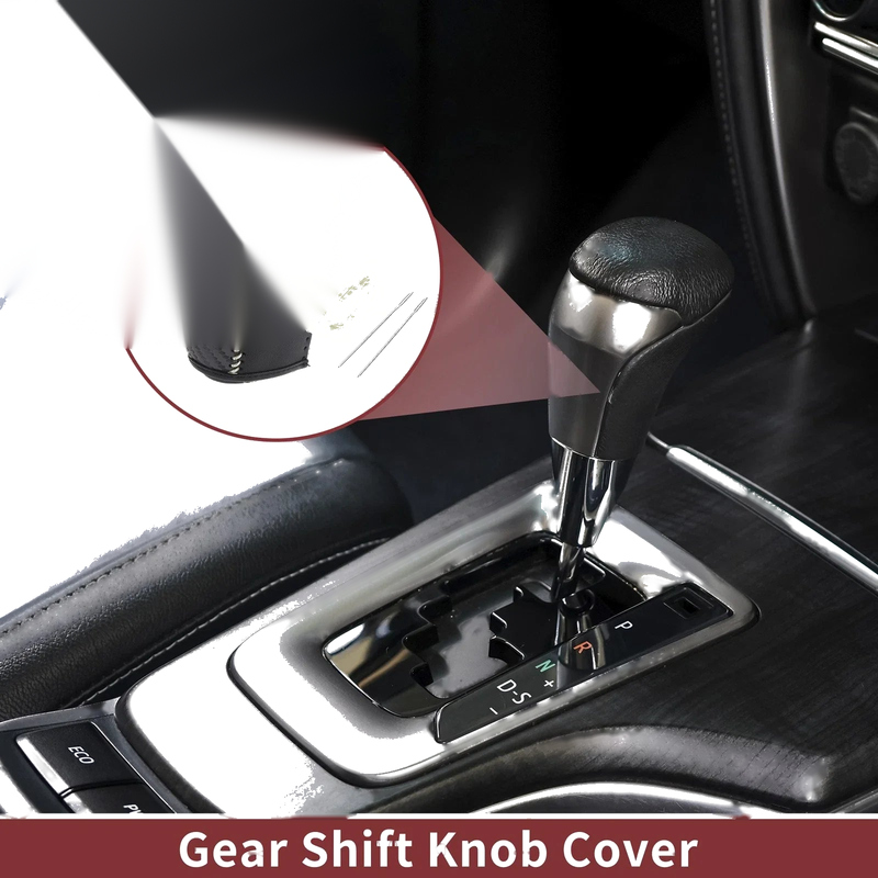 Hyundai Sonata 2011-2014 Black Beige Faux Leather Gear Shift Knob Cover