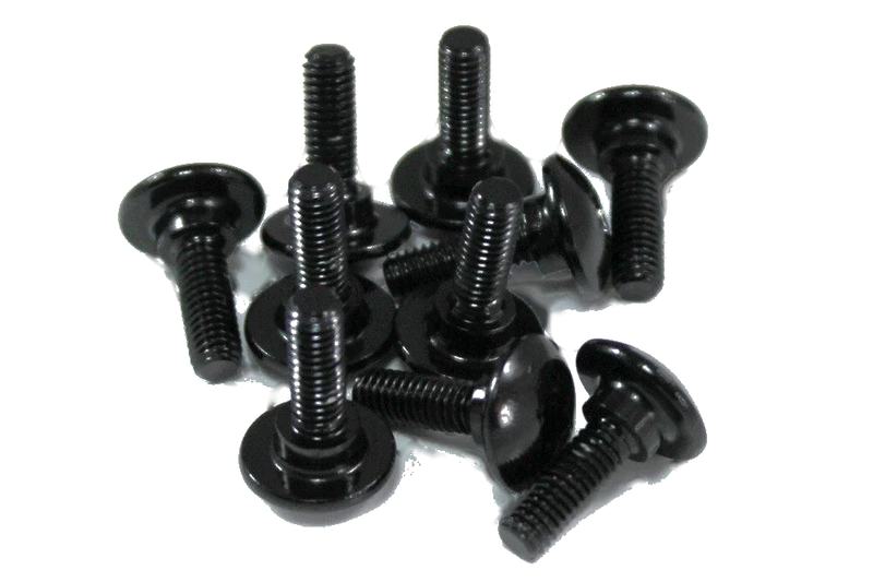 10 x Black Aluminium Trim Bolts m5 x 16mm + 3mm Steps
