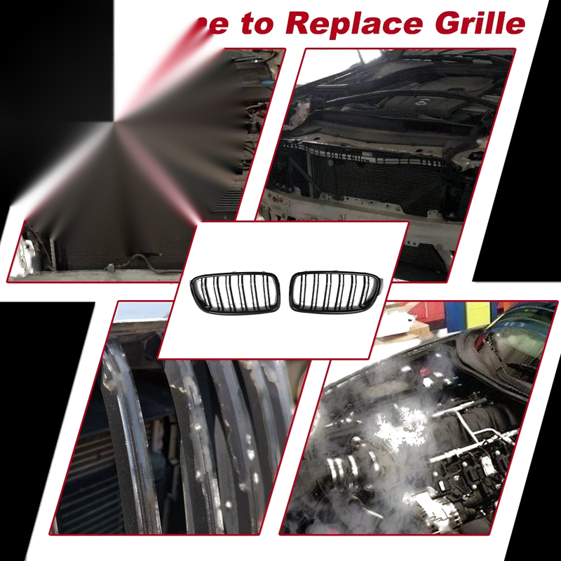 BMW F30 F31 F35 3 Series Front Bumper Kidney Grille Gloss Black (2012-2019)