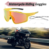 1 Set Motorcycle Riding Goggles Red Lens Yellow Red Frame Tri-Acetyl Cellulos