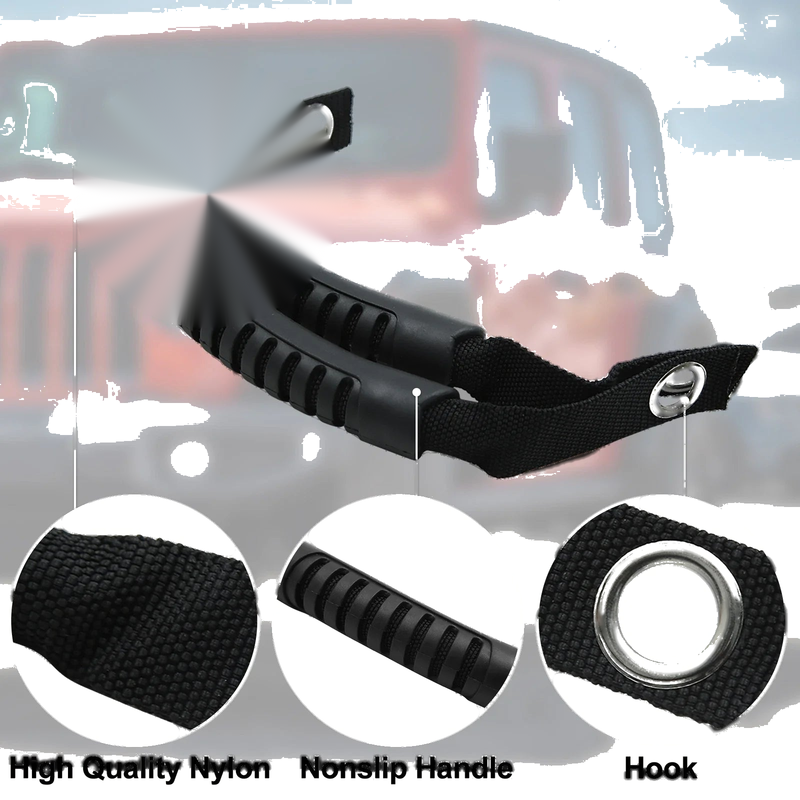 Jeep Wrangler 2 x Black Auto Rear Seat Grab Handle Grips (2007-2018)