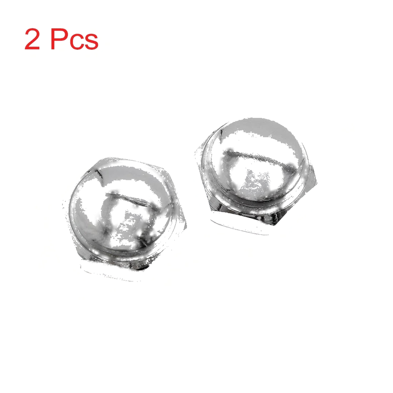 2 x M22x1.0 Thread Metal Motorcycle Steering Wheel Shaft Cap Acorn Hex Nuts
