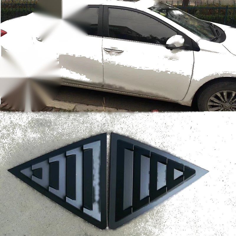 Toyota Corolla Black Side Window Louver Shutter Cover Trim Decor (2014–2018)