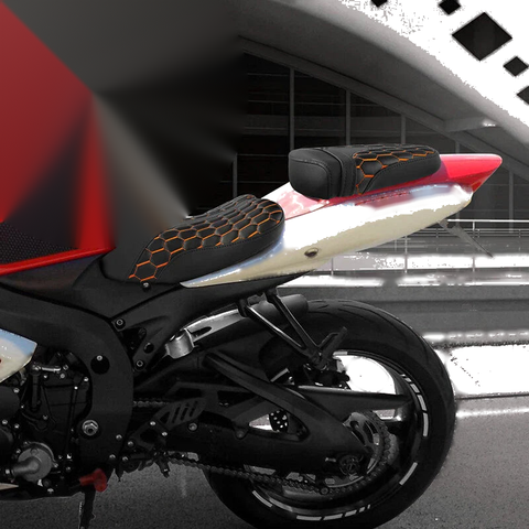 Suzuki GSXR600 GSXR750 Black Orange Rider & Passenger Seat (2006-2007)