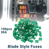 30A Mini Blade Fuses - Durable Short Circuit Protection - 100 Pcs