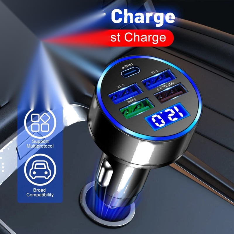 Car Charger 150W 4 USB Ports Type-C