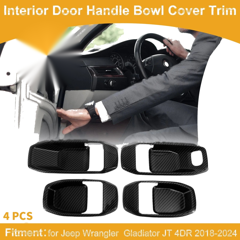 Jeep Wrangler Gladiator JT 4 x Interior Door Handle Bowl Cover Trim (2018-2023)