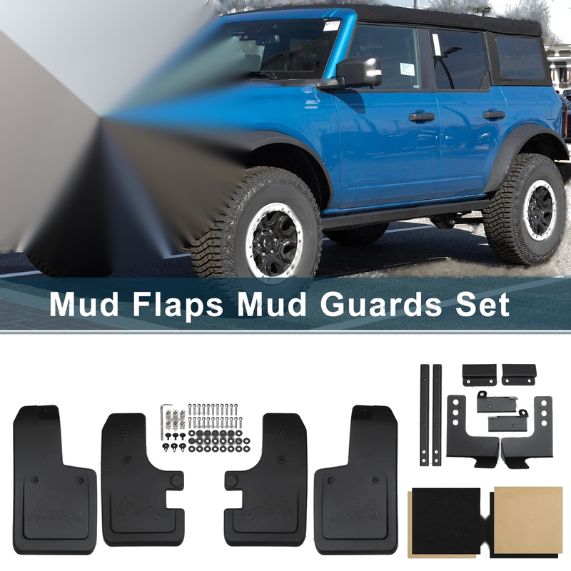 Ford Bronco 2021-2025 2 x 4-Door Splash Guards No-Drill Mud Flaps Kit