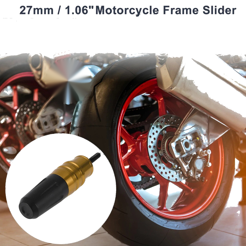 16mm Aluminum Alloy Motorcycle Slider Frame Bolt Nut 1 Set Gold Tone