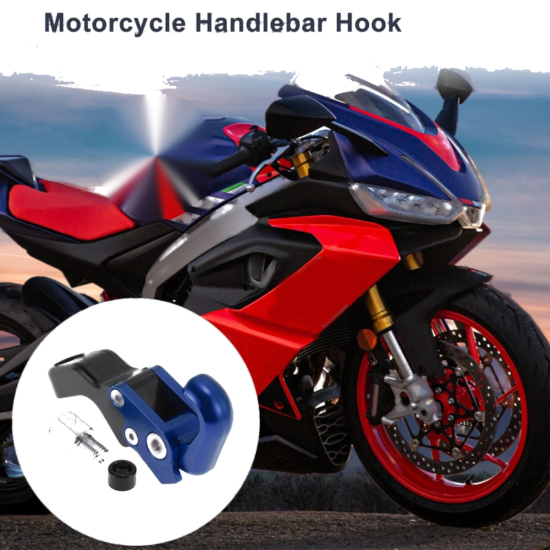 Motorcycle Slope Handle with Hook Aluminum Alloy Motorcycle Hook Blue