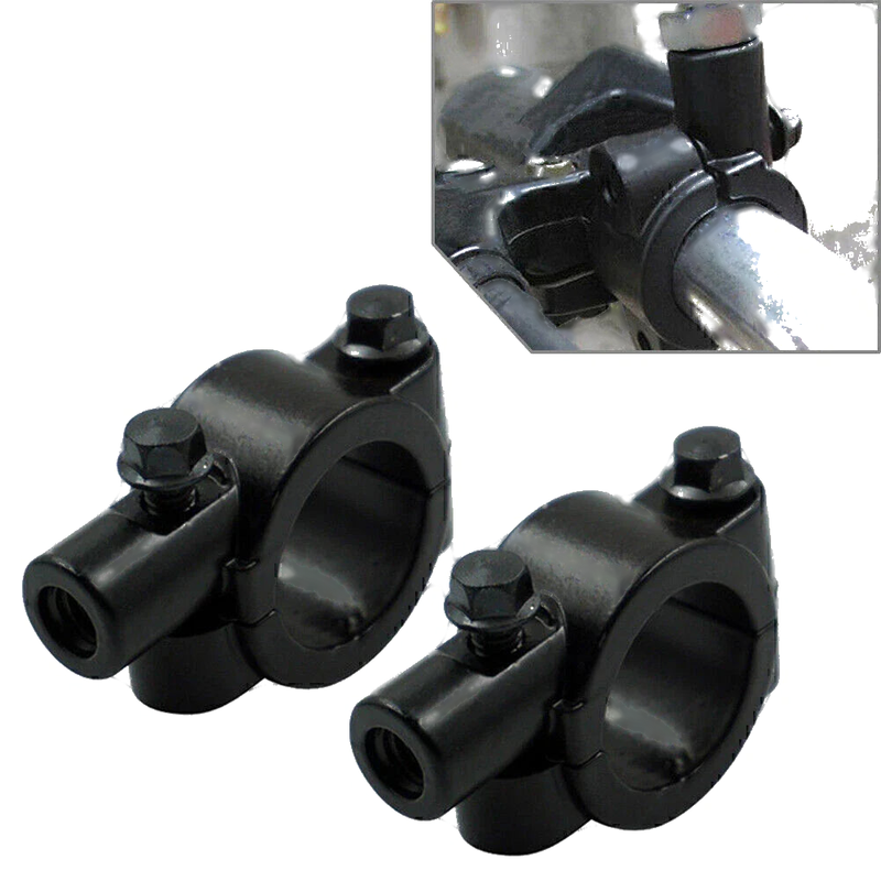 25MM M8 Black Motorcycle Handlebar Mirror Mount Holder Clamp