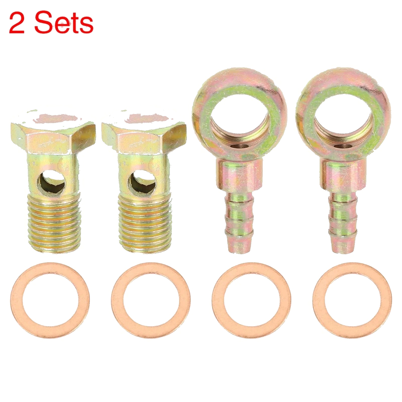 Motorcycle Car 2 x Banjo Bolt Washer Bronze Tone Metal