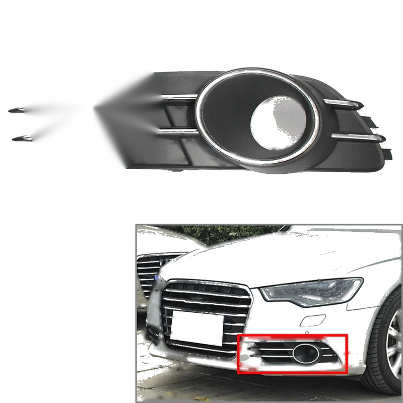 Audi A6 C7 Left Bumper Fog Light Grille Cover (2011-2015)