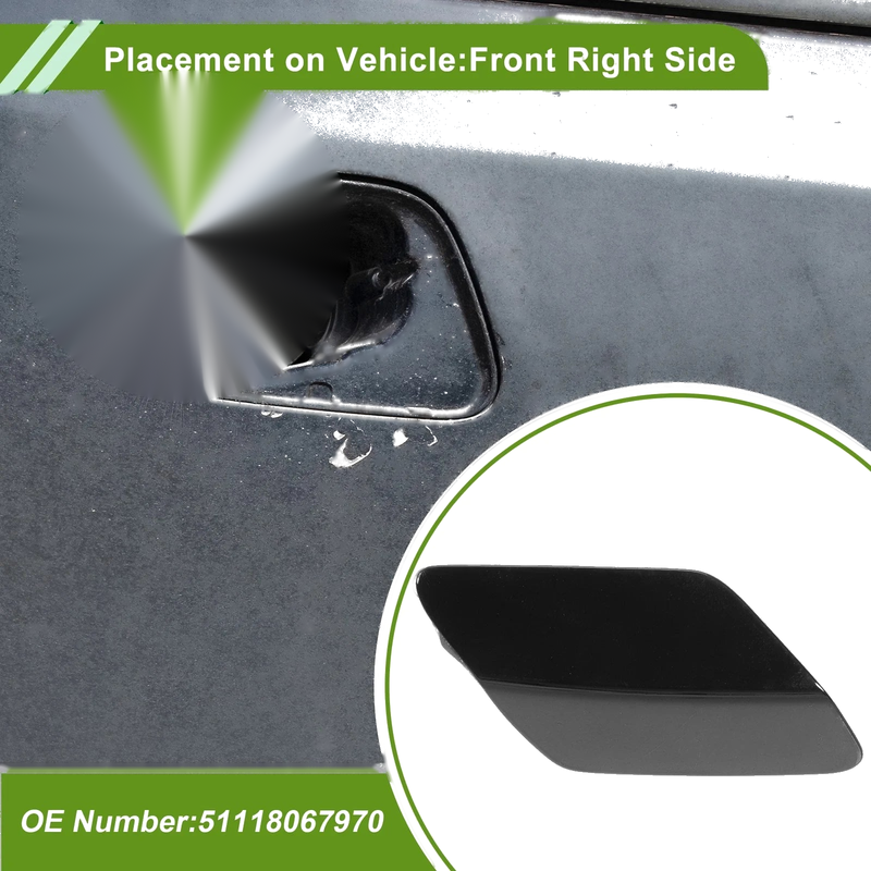 BMW 320i (2013 - 2018) Black Front Right Washer Nozzle Cover Cap