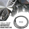 Motorcycle Brake Line Oil Hose Pipe with Spring 150cm Black