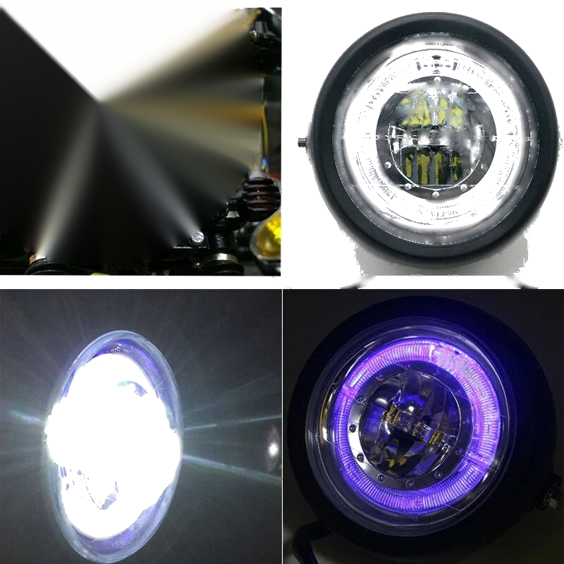 Motorbike Scooter Black 7 Inch LED Motorcycle Headlamp