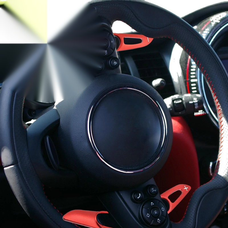 BMW Mini Cooper Pair Red Steering Wheel Shift Paddle Extend Cover
