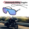 Set Motorcycle Riding Goggles Blue Lens Black Blue Frame Tri-Acetyl Cellulos PC