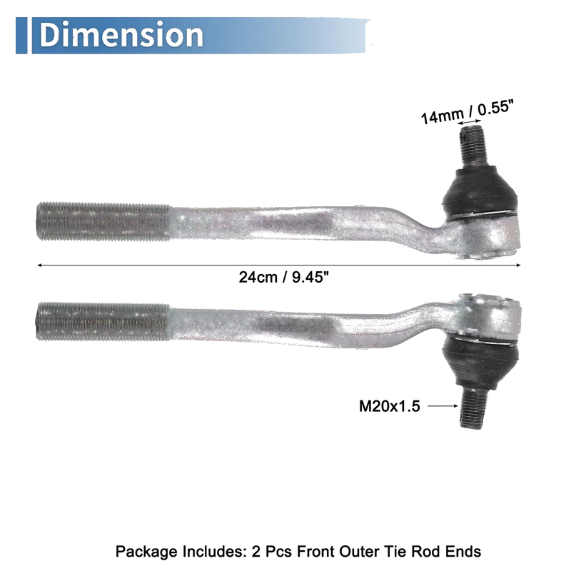 Toyota 4Runner Front Outer Tie Rod End Links (1996-2002)