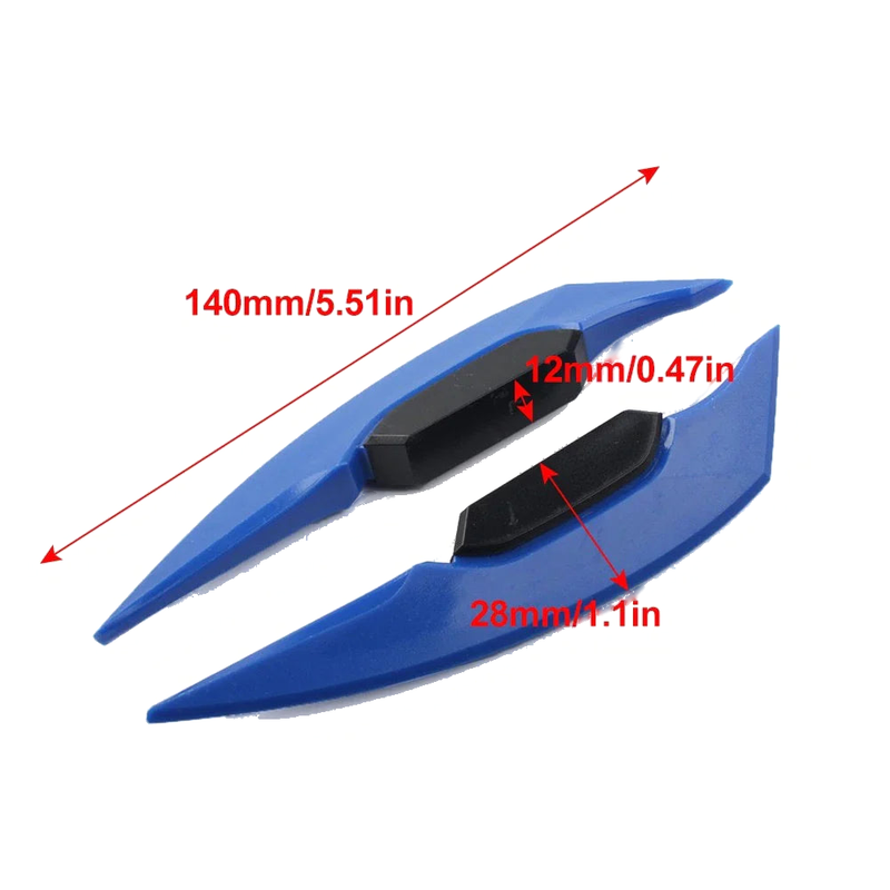 Universal Black Fairing Winglets Side Spoiler Deflector Air Wings - Pair