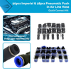 50pcs Quick Connect Pneumatic Push-in Air Line Hose Joiners