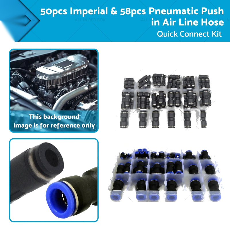 50pcs Quick Connect Pneumatic Push-in Air Line Hose Joiners