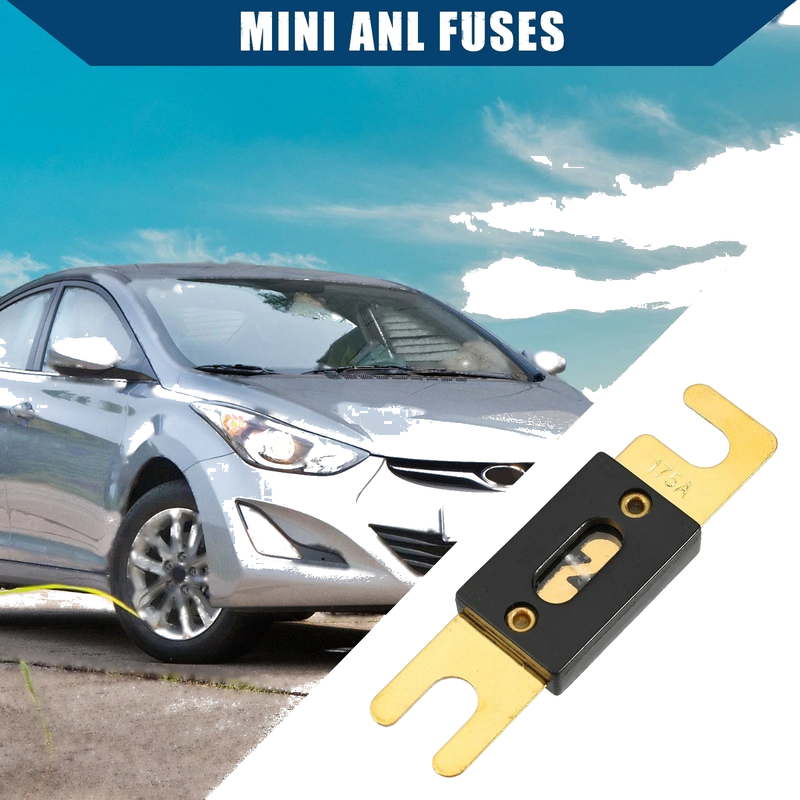 Car Motorcycle Boat Gold Black 175A Mini ANL Fuses 2pcs