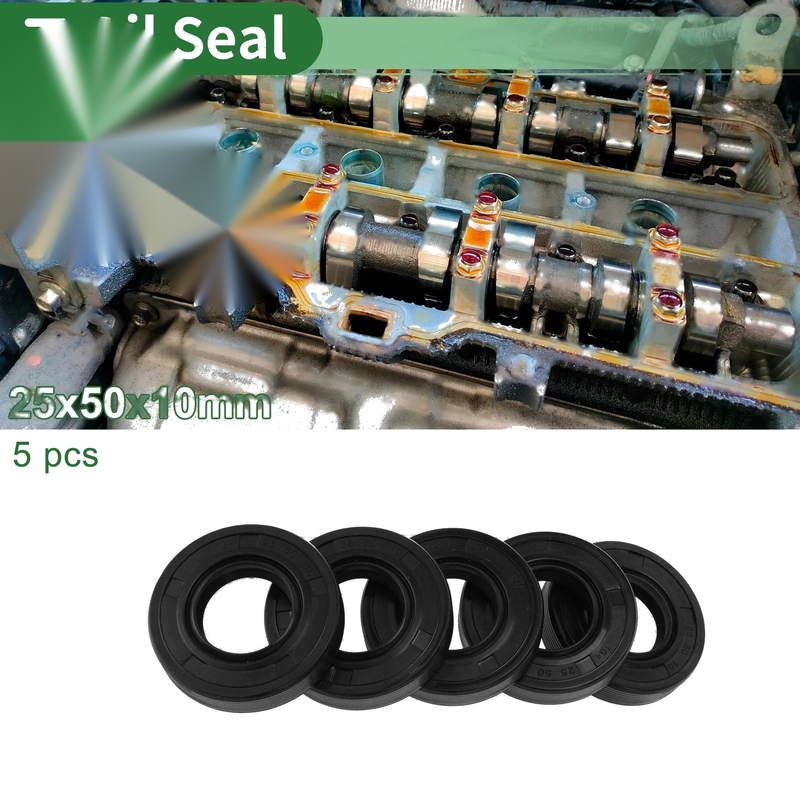Make Model Oil Seal 25x50x10mm NBR Rubber Black