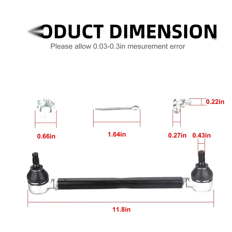 EZ-GO Cart Golf Steering Tie Rod End Shaft