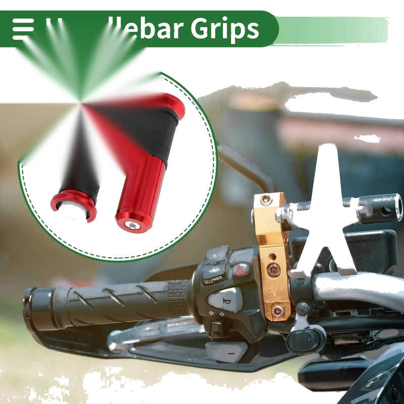 Motorcycle Hand Grips 7/8 22mm Red