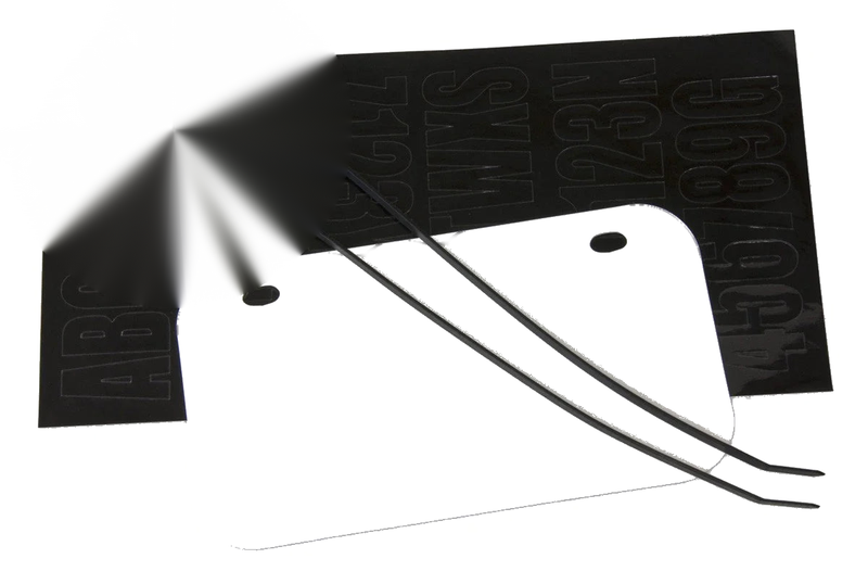 ATV LEGAL White with black decal Wisconsin License Plate Kit