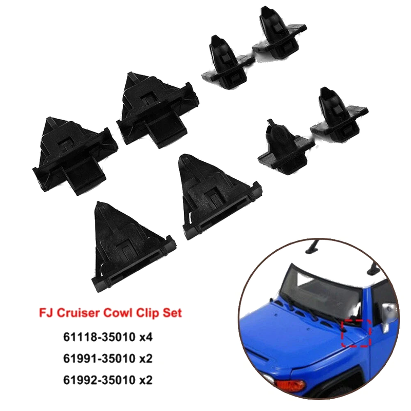 Toyota FJ Cruiser Cowl Clips 8pcs (2007–2014)