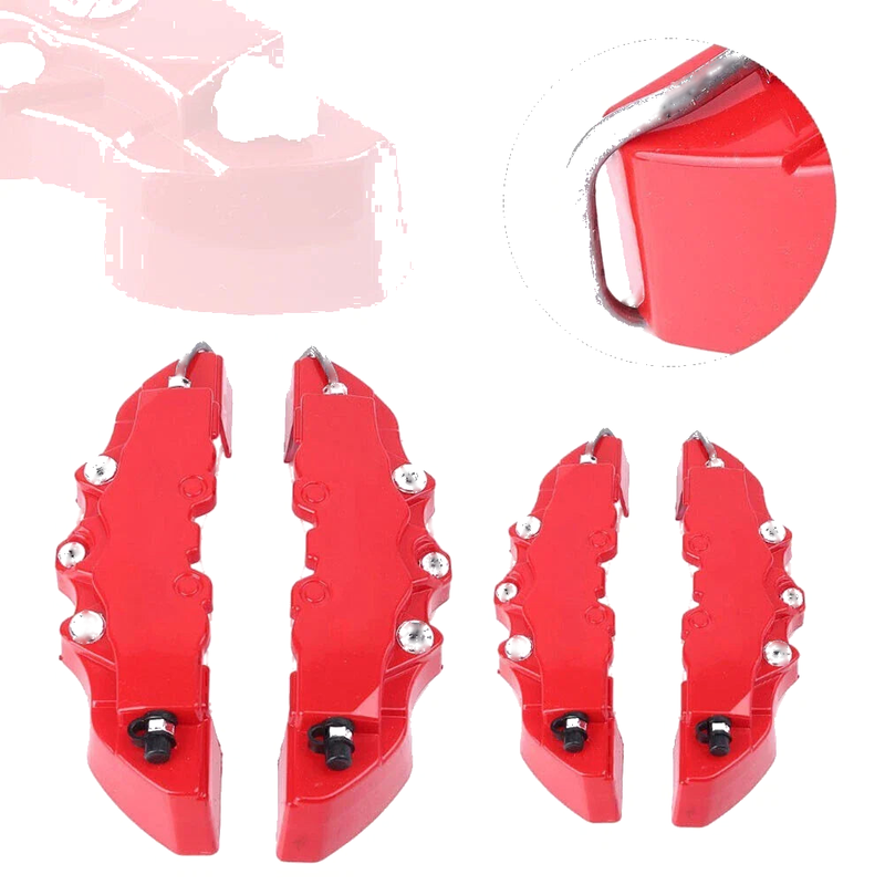 Car Front & Rear 16-17" Wheels Red 3D Disc Brake Caliper Covers (2016-2017)