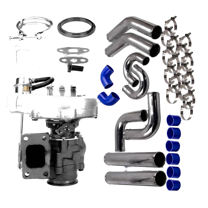 Maxpeedingrods 76mm 3" turbo intercooler pipe Kit +T3 Turbo Turbocharger .63 A/R oil cooled