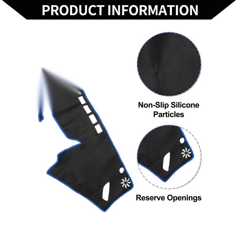 Subaru Forester 2018-2024 Black Blue 1 Set Dashboard Cover Mat