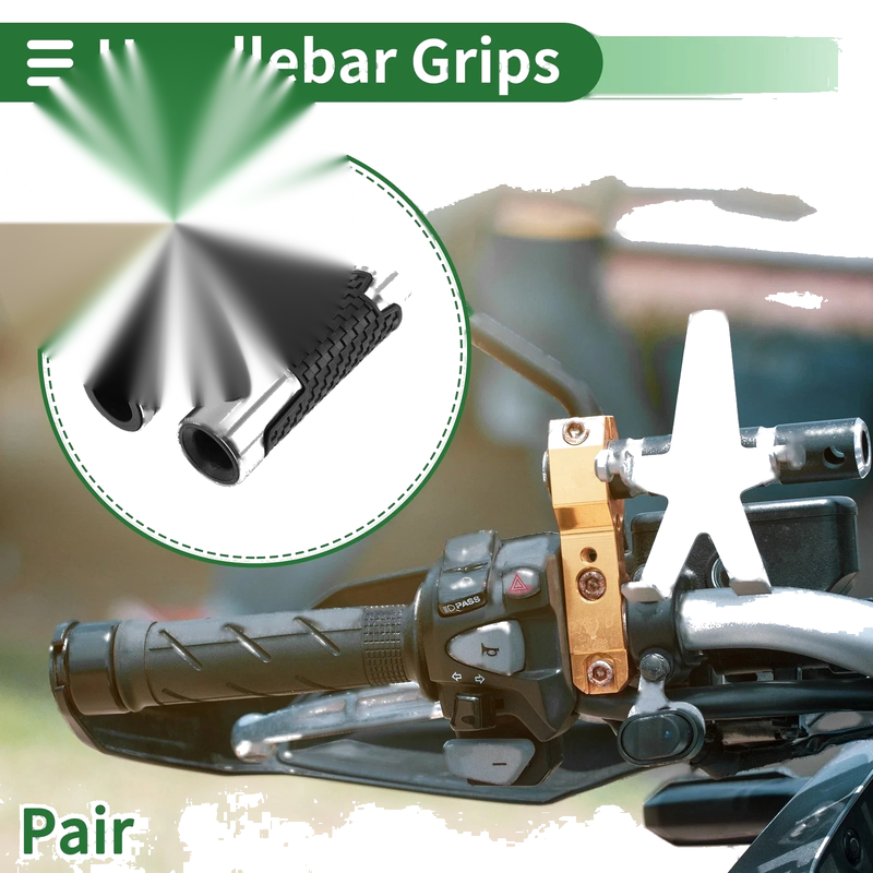 Hand Grips Cover 0.87x0.94 Universal Motorcycle Non Slip Silver