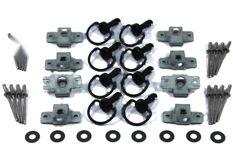 Motorcycle Fairing 8 x Dzus Black D-Ring Bail Handle Fasteners