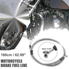 Motorcycle ATV Braided Brake Clutch Oil Hoses Line Pipe Silver Tone