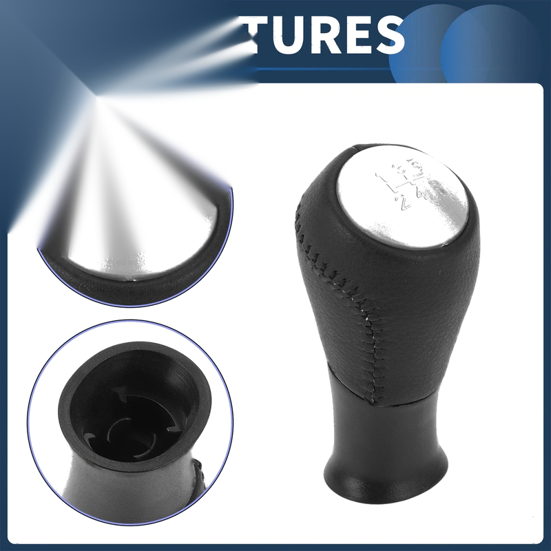 Honda Accord (2003-2008) - Plastic Black Silver Tone 5 Speed Gear Shift Knob