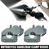 Motorcycle 2 x Handlebar Bracket Clamps Risers 7/8" 22mm Titanium Tone
