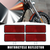 4 Pcs M6x1.0 Red Plastic Rectangular Screw Mount Reflective Warning Reflector