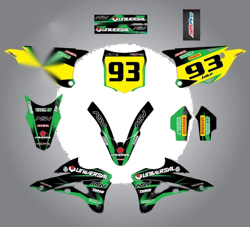 Kawasaki KX 100 - Thunder Style Decals & Stickers Custom Graphics Kit (2014)