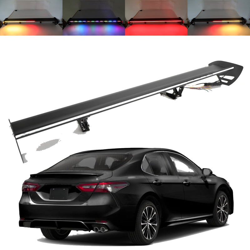 Universal Hatch 00-23 Adjustable Aluminum Rear Wing Spoiler w/ LED