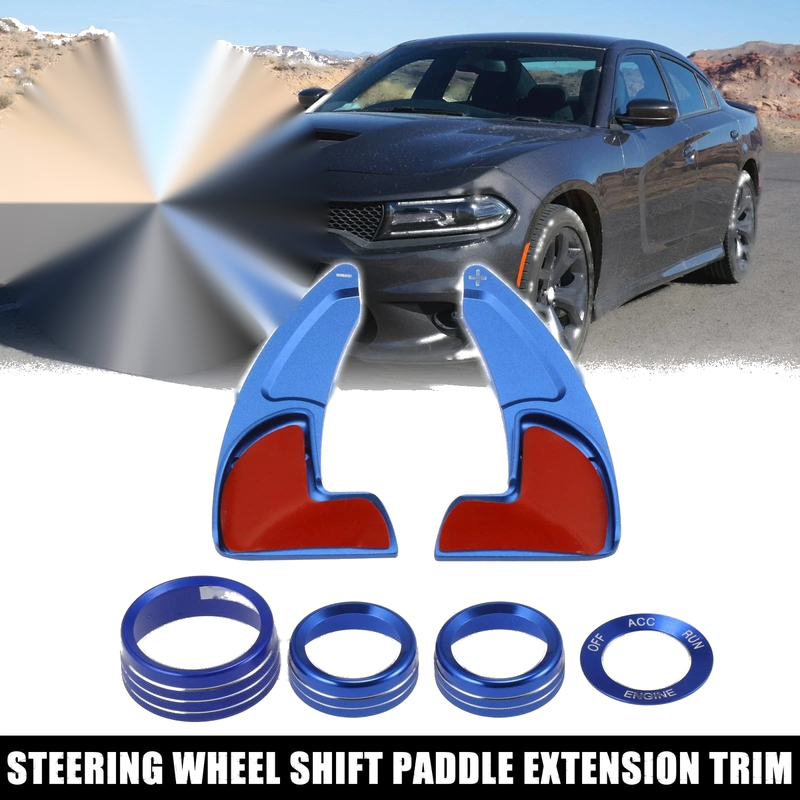 Dodge Charger Challenger Blue Steering Wheel Paddle Extension Trim Set